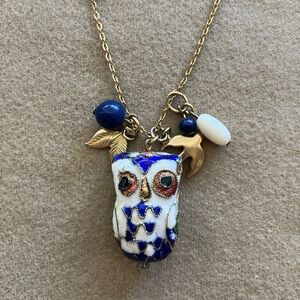 Anthropologie Owl Charm Necklace